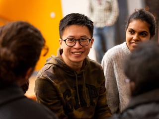 Students chatting to each other